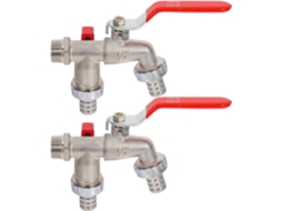 Conjunto De 2 Torneiras Água Com Saída Dupla E Entrada 1/2 Polegada