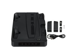 Ats base de Carga com Ventilador de Dissipação de Calor 4 Portas Indicadores Led para Console Ps5