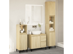 Vidaxl 3 Pcs Conj. Móveis Casa Banho Derivados Madeira Carvalho Sonoma
