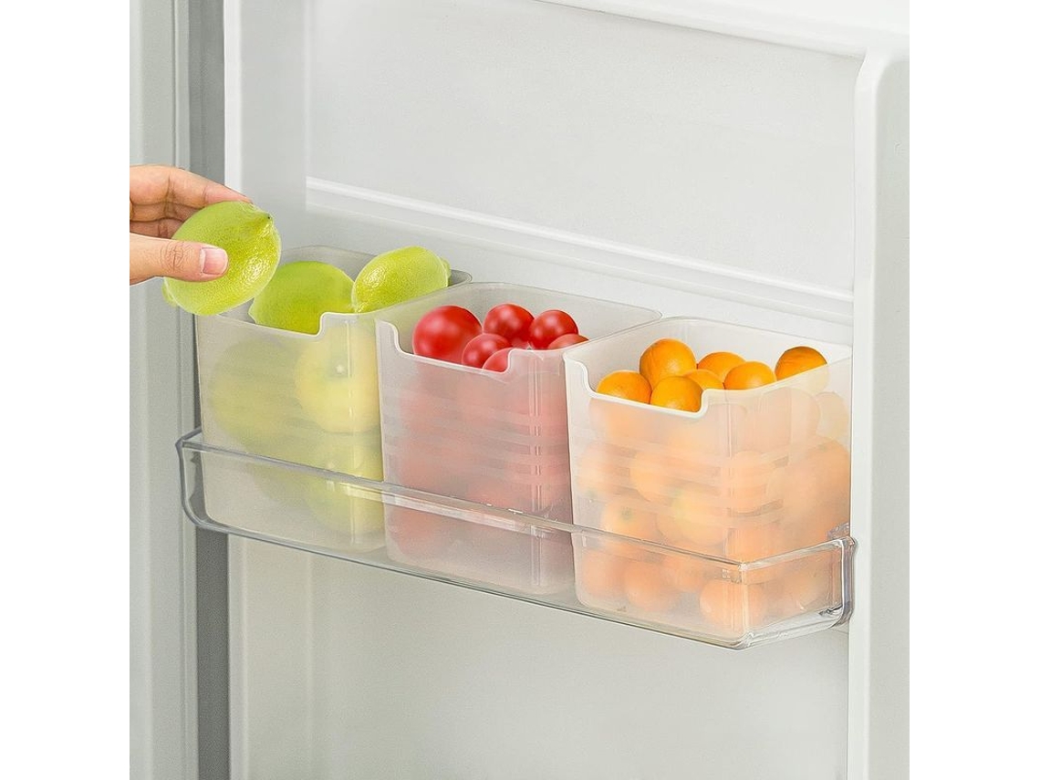 2026 organizadores de Porta da Geladeira, Caixas de Armazenamento Translúcidas para Refrigerador Pacote de 3