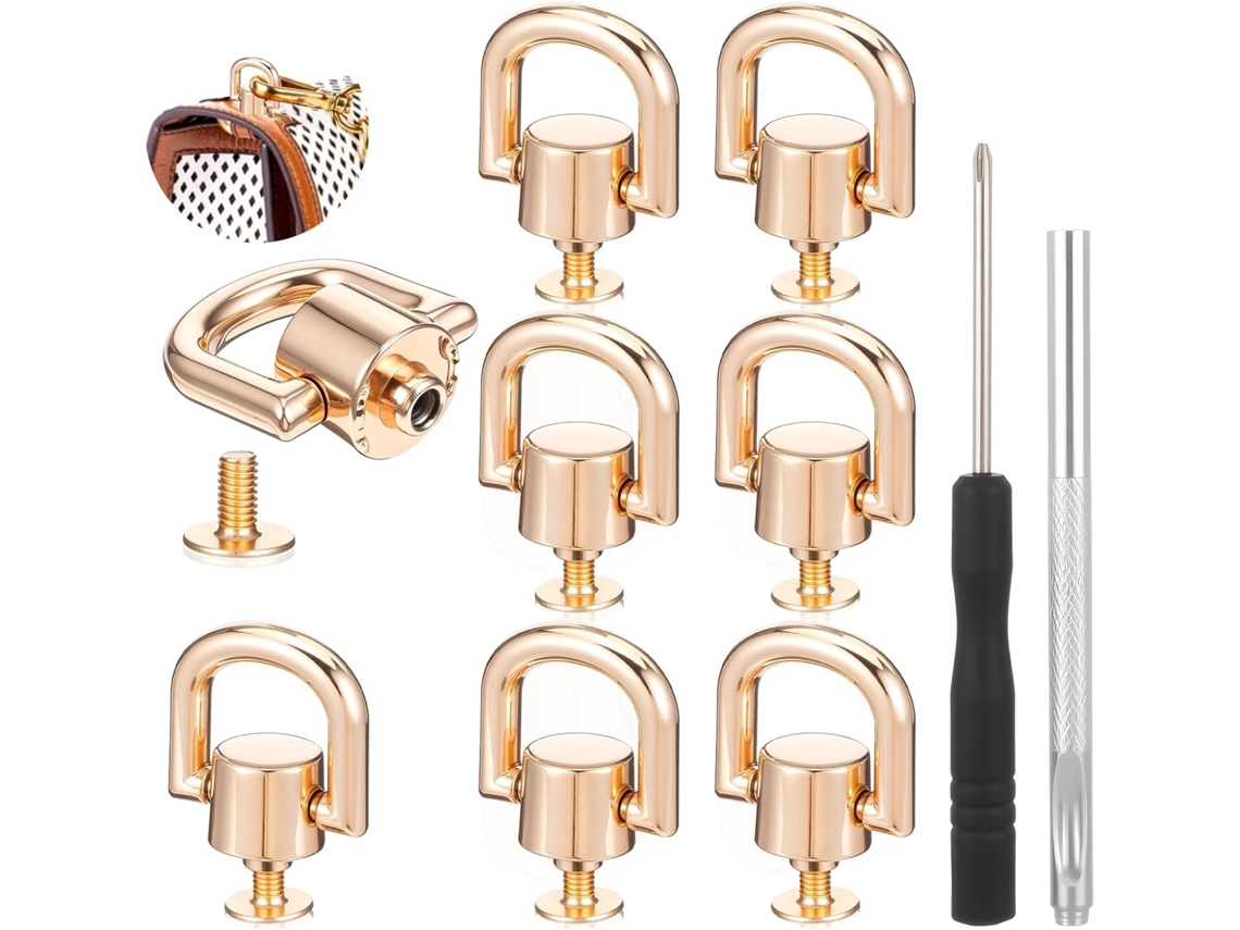Conjunto De 8 Argolas Em D Giratórias Para Ouro