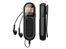 Rádio Portátil Fm , Rádio de Bolso Recarregável MDUG (preto)