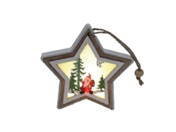 Enfeite De Natal De Madeira Com Sino, Saco De Presente, Estrela E Árvore. Decoração Luminosa Para Árvore De Natal. Hengjian