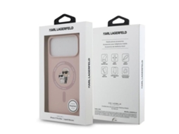 Capa De Silicone Líquido Karl Lagerfeld Karl E Choupette Com Magsafe Para Iphone 17 Pro Max 6.9 Rosa - Klhmp17lscmkcrhp