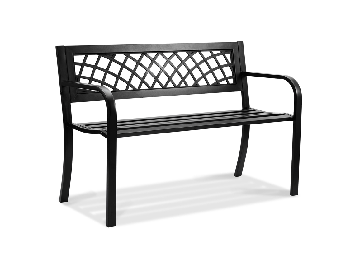 Banco Externo VEVOR Banco de Jardim de Metal de 46 Pol. 480 Libras Banco de Varanda para Pátio de Parque