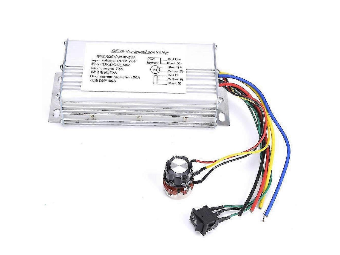 Controlador de motor PWM 70A, 12V-60V, reversível, para uso industrial.