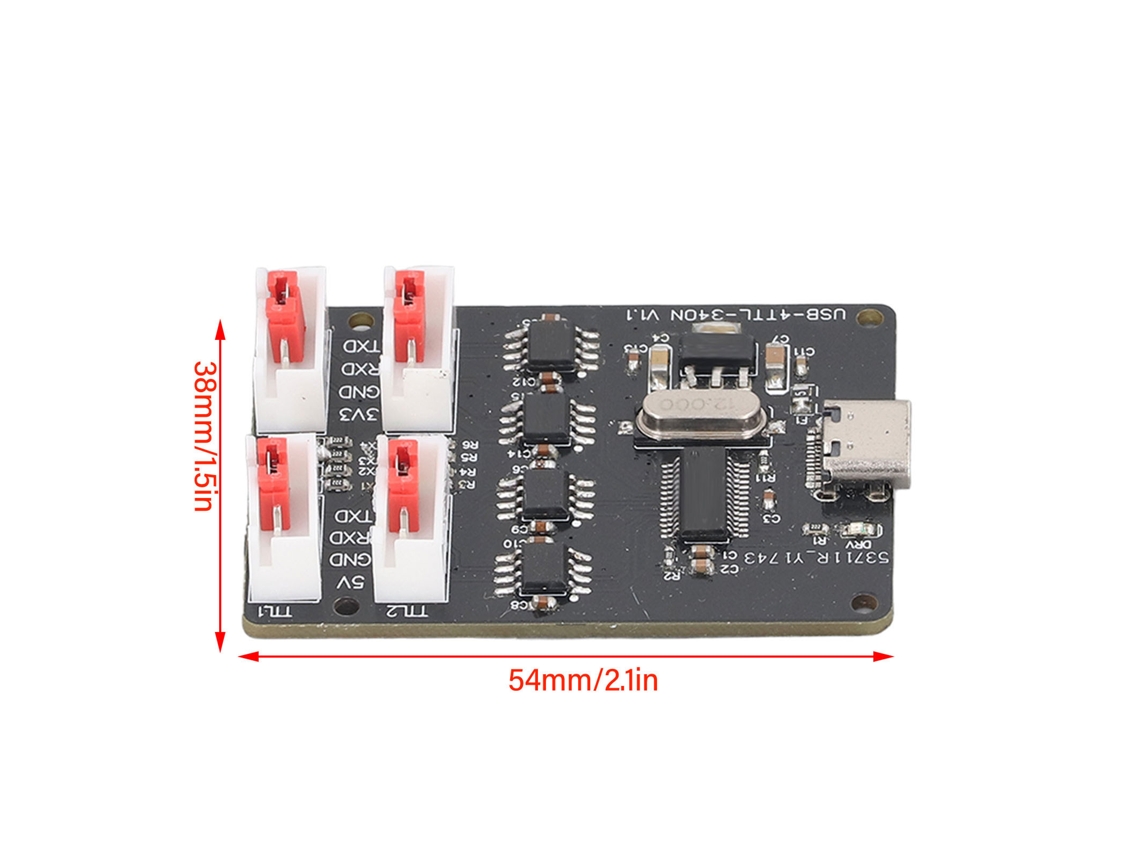 Laxiscreed Módulo Usb Para Série Ttl De 4 Canais Com Led E Interface Type-c
