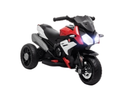 Moto Elétrica Infantil Preta e Vermelha Trimoto com Som, Buzina e Iluminação S/MARCA (86x42x52 cm)