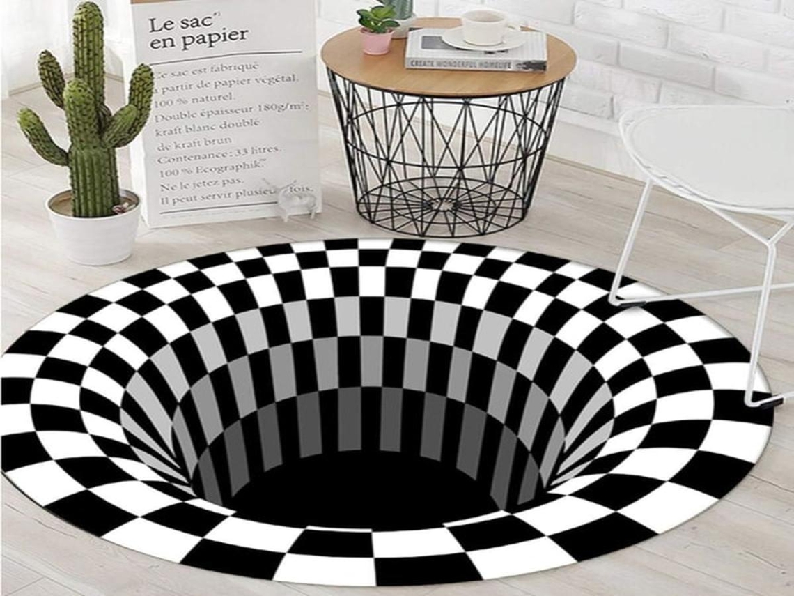 Lurelia Tapete Espiral Ótica 3d Poliéster Antideslizante