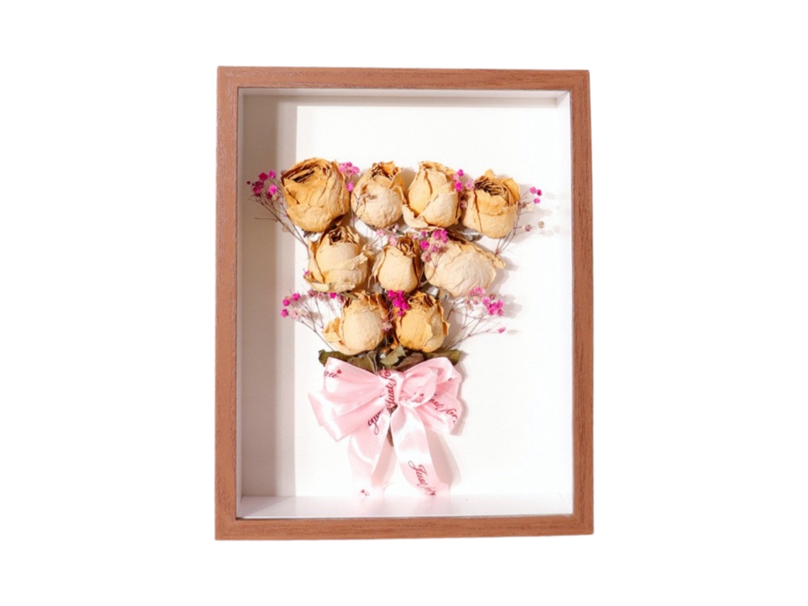 Moldura De Foto Flor Seca 10 Polegadas Diy Papel Toalha Rosas