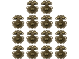 Conjunto De 14-fechos Ferro Dourado Com Acabamento Antigo Inoomp Para Caixas E Armários Joias, Fácil Instalação E Design