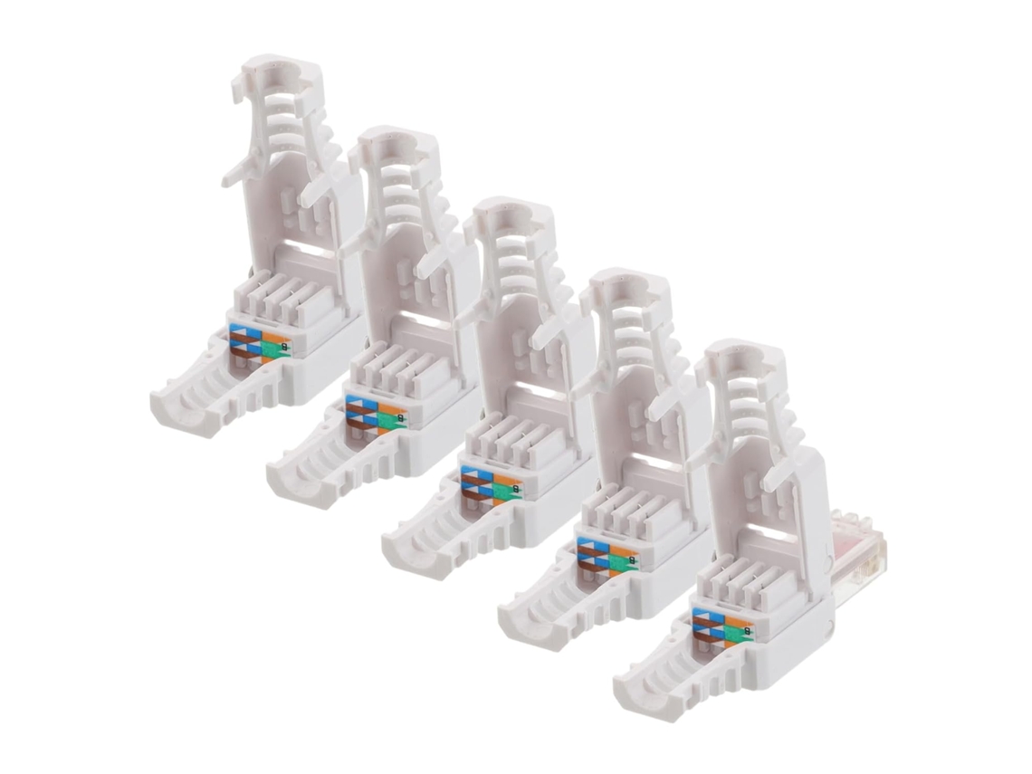 Conjunto De 5 Conectores De Plástico Para Cabo Ethernet, Plugue Modular