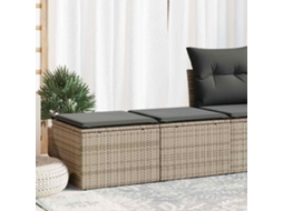 Vidaxl 2 Pcs Conjunto Sofás Jardim Almofadões Vime Pe/acácia Cinzento