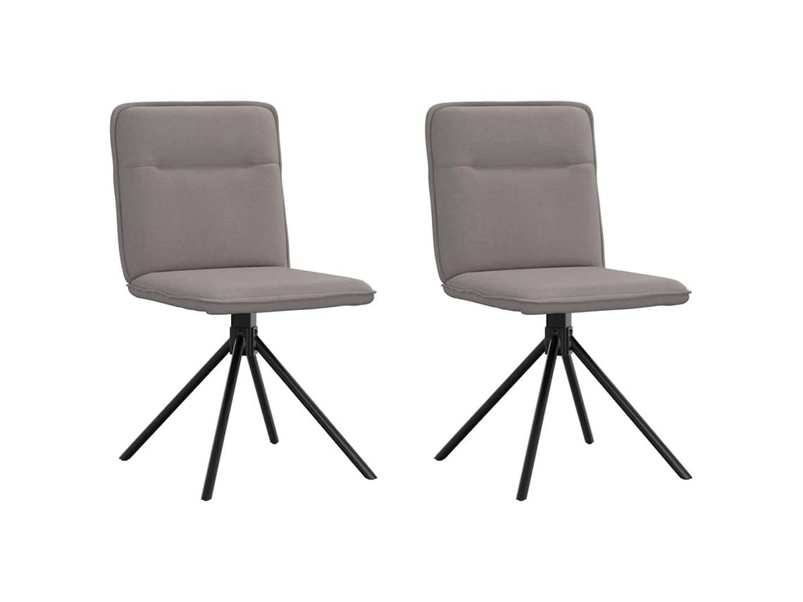 vidaXL Cadeiras de jantar 2 pcs tecido cinzento-acastanhado