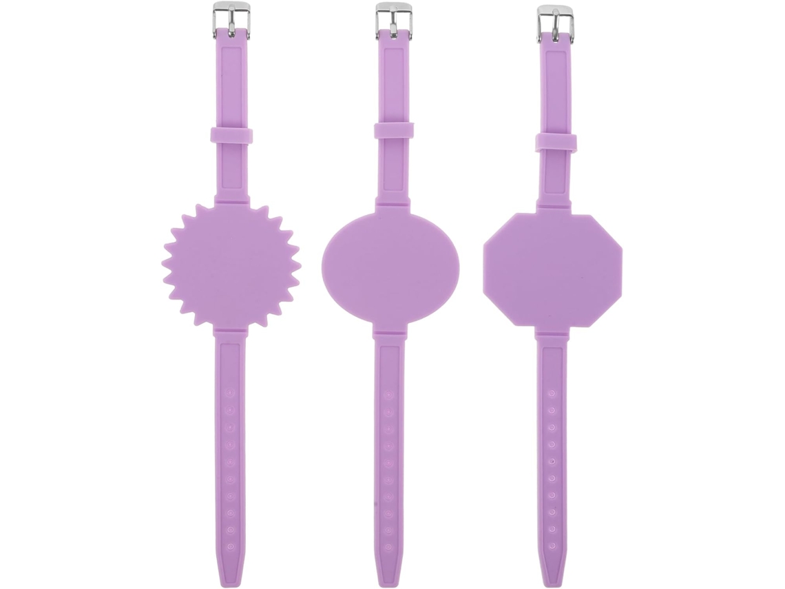 Pulseira Healifty Para Anotações De Enfermagem, 3 Peças, Reutilizável, À Prova D Água, Pulseiras De Silicone Roxas Para
