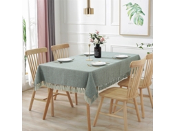 Toalha De Mesa Retangular Com Borlas De Cor Sólida, Toalha De Mesa De Café, Toalha De Mesa De Algodão E Linho, Corredor De Mesa Azul Lago