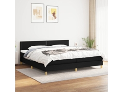 Vidaxl Cama Com Molas/colchão 200x200 Cm Tecido Preto