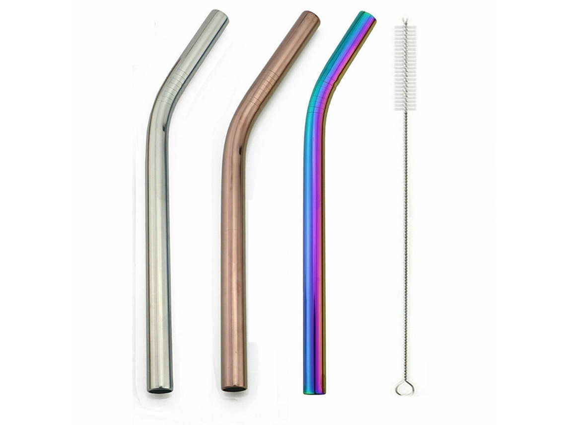 Canudos de Aço Inoxidável para Milkshake Espesso, Escova de Canudo de Metal Reutilizável SUNNY SPACES