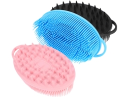 Conjunto De 3 Escovas Banho Esfoliantes Silicone Dupla Face Mikinona Para O Corpo, Escovas De Limpeza Para Todos Os