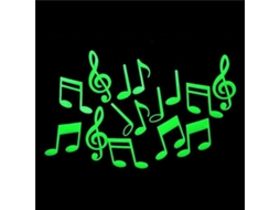Laxiscreed Pack De 15 Adesivos Luminosos De Notas Musicais Para Quarto Infantil E Decoração