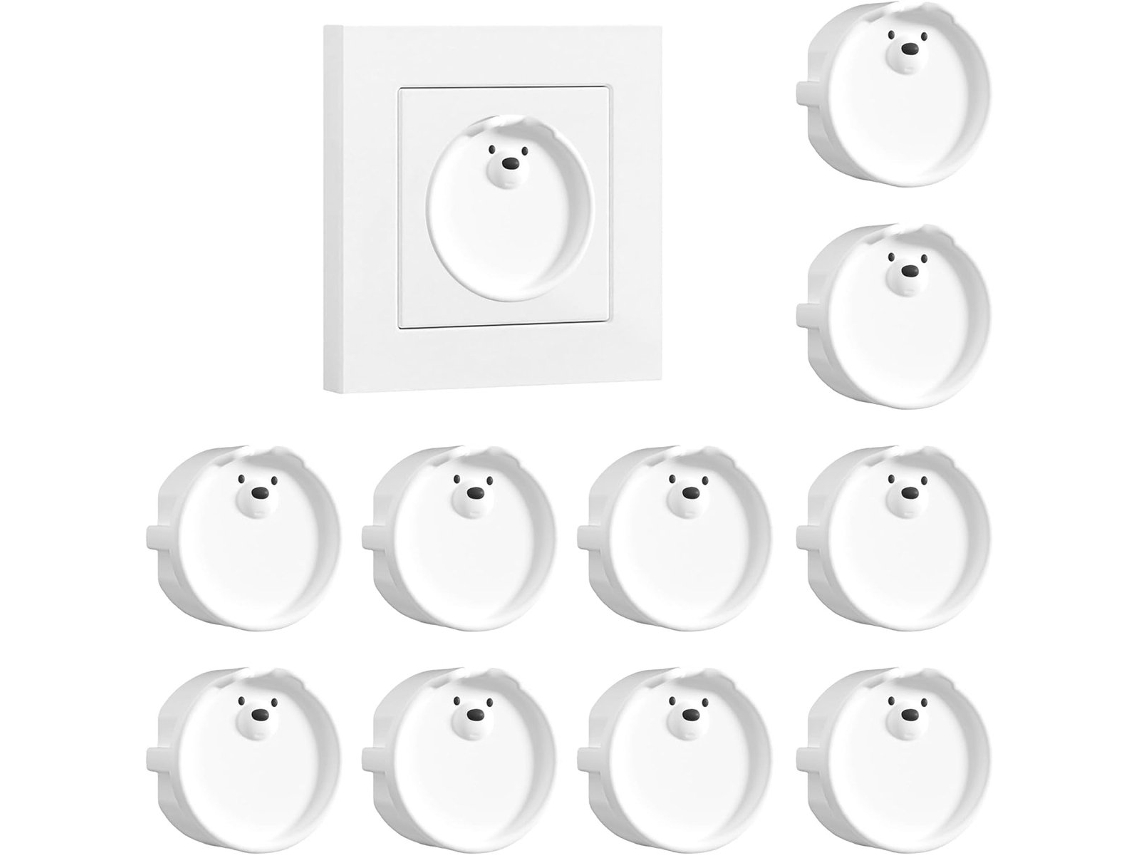 Conjunto De 10 Protetores Tomada Em Formato F, Em Silicone, Decorativos E À Prova De Poeira, Ideais Para Cozinha E Lavanderia. Na Cor Branca