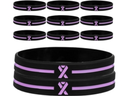 Conjunto de 30 pulseiras de silicone para conscientização sobre o câncer de mama, pulseiras motivacionais para mulheres e homens.