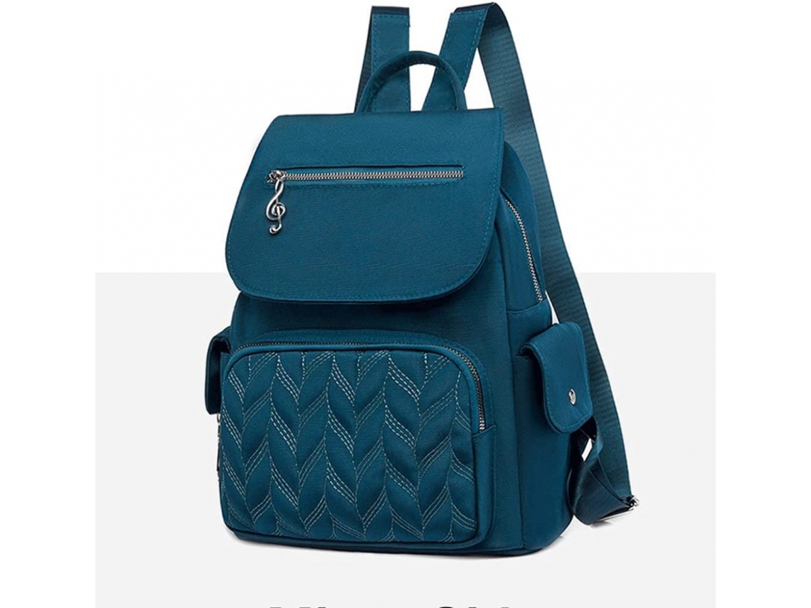 Mochila Escolar, Feminina Com Bolsa De Ombro Para Viagem, Cor Azul