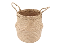 Cesta de Alga Marinha Tecida à Mão para Plantas, Piquenique, Brinquedos e Praia