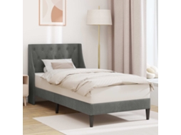 Vidaxl Estrutura da Cama com Cabeceira Cinza Escuro 90 X 190 Cm Veludo