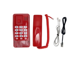 Telefone Fixo Retro Fio Parede Vermelho Resistente