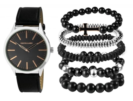 Conjunto Homem Relógio + Pulseiras EXCELLANC