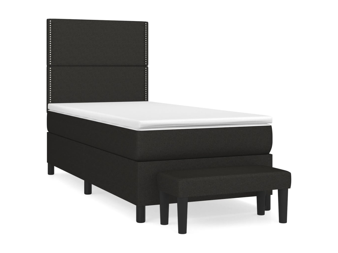 Cama com Molas/colchão 80x200 Cm Tecido Preto MAISON EXCLUSIVE
