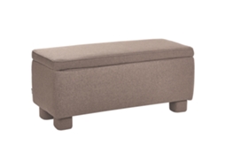 Banco De Cama Beliani Ithaca De Tela Beige 104x40x45