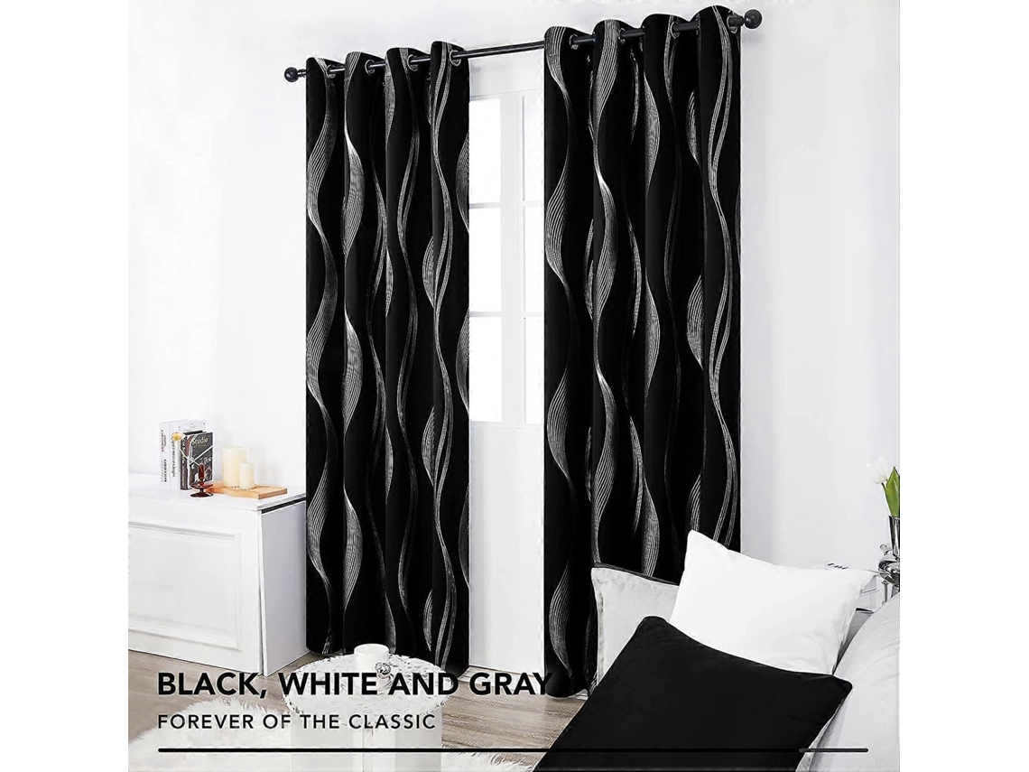 Cortina Blackout Térmica, Para Porta, Quarto E Sala, Ilhós, Privacidade, Conjunto 2 Peças, 132 X 213 Cm, Prateado