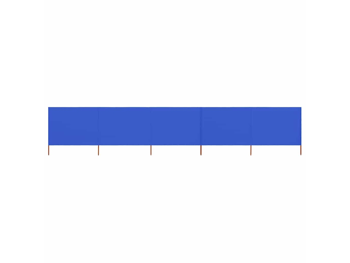 Vidaxl Para-vento Com 5 Painéis Em Tecido 600x120 Cm Azul-ciano