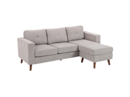 Banco externo de 2 lugares com mesa de centro, aço e rattan, 137x59x82cm, cinza | S/MARCA