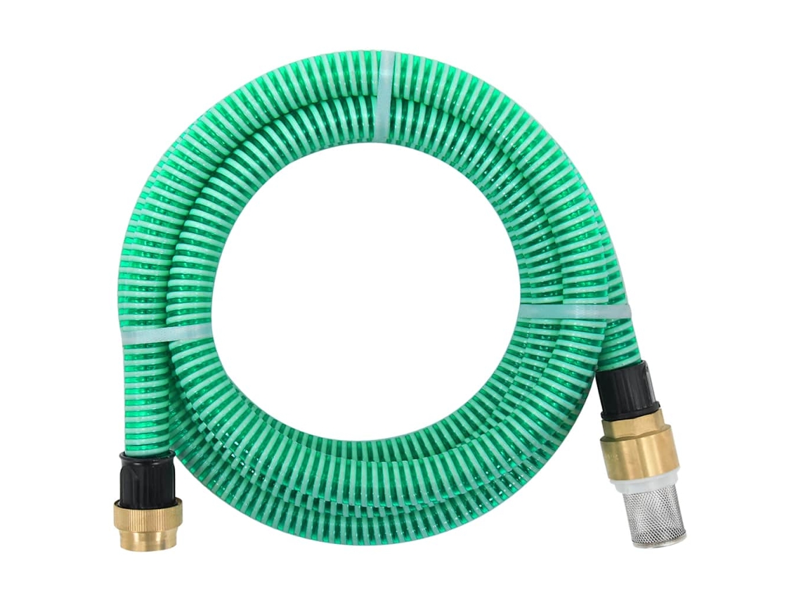Vidaxl Mangueira De Sucção Com Conectores De Latão 1,1" 5 M Pvc Verde
