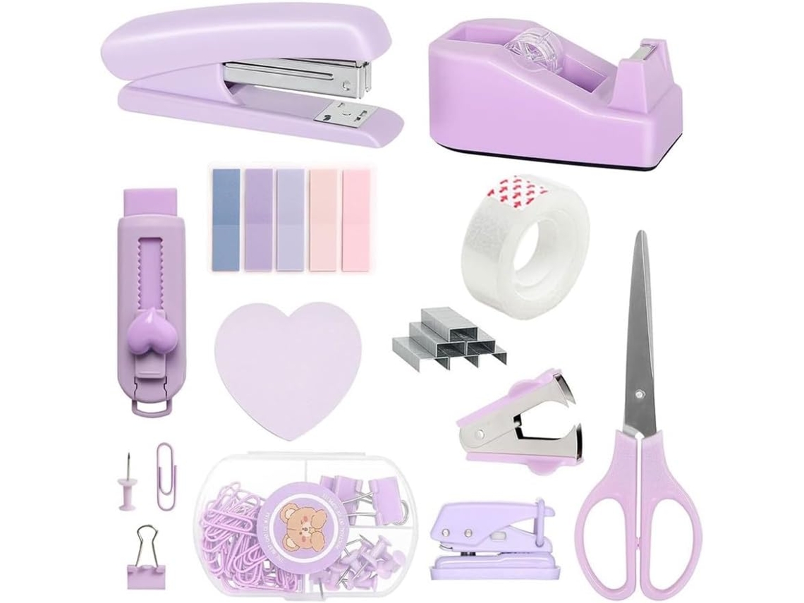 Acessórios para mesa de escritório, conjunto de materiais para mesa, materiais para mesa feminina Na Cor