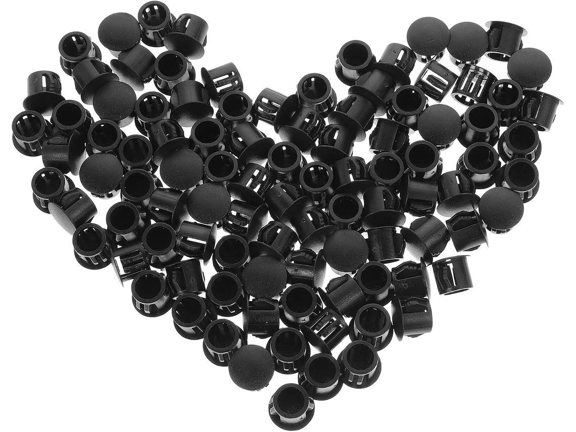 Conjunto De 100 Peças Protetores Plástico Preto Para Móveis, Com Fecho, Ideais Para Armários De Cozinha, Mesas E