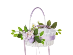 Laxiscreed Cesta De Flores Decorativa Para Páscoa Com Elementos Em Roxo Para Casa E Eventos