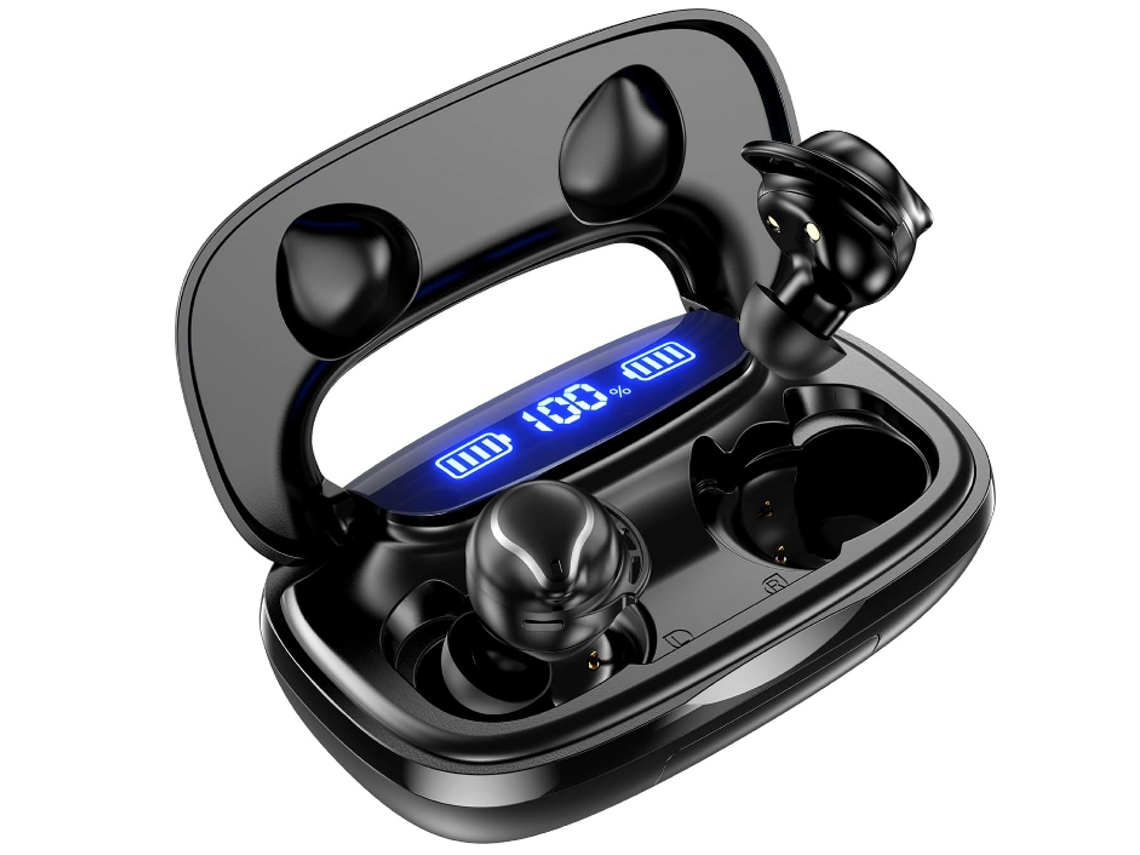 Fones Sem Fio Bluetooth 5.3 Chronus, 180h Playtime Deep Bass Ipx8 P/ Esporte/trabalho Preto JIAPEI