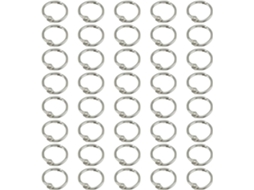 Anéis de corrente, 40 anéis de metal de 15 mm para folhetos soltos, ideias para artesanato, scrapbooking e fotos.