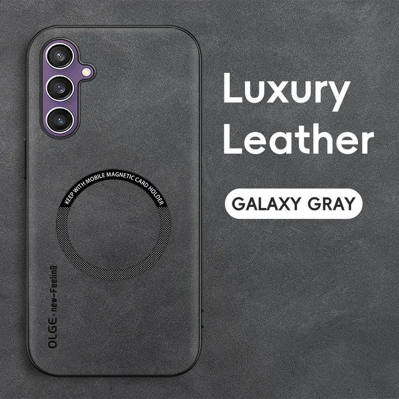 Capa Magsafe Para Samsung Galaxy S24 Plus (cinza Claro) Com Carregamento Magnético Sem Fio
