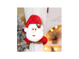 Fivela De Cortina De Natal, Papai Noel/boneco De Neve De Mão Dadas, Topo De Árvore Estrela, Decoração De Janela Igvtrade (1un)
