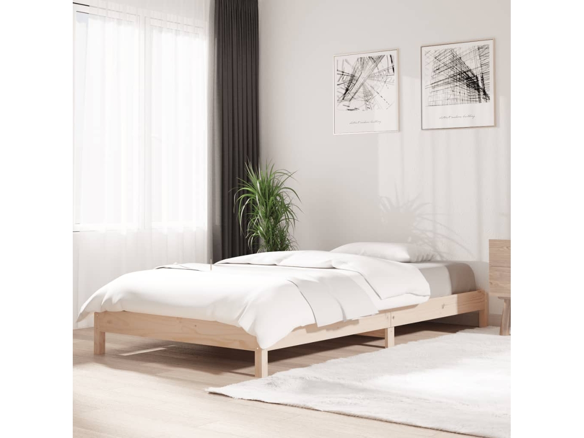 Vidaxl Cama Empilhável 75x190 Cm Madeira De Pinho Maciça