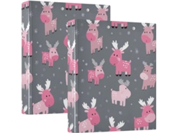 Pasta Escolar Anime Moose Girl 3, 8cm 1, 5 Polegadas, 3 Argolas Com Bolsos Internos, Pacote Com 1 2 Unidades, Capa Dura