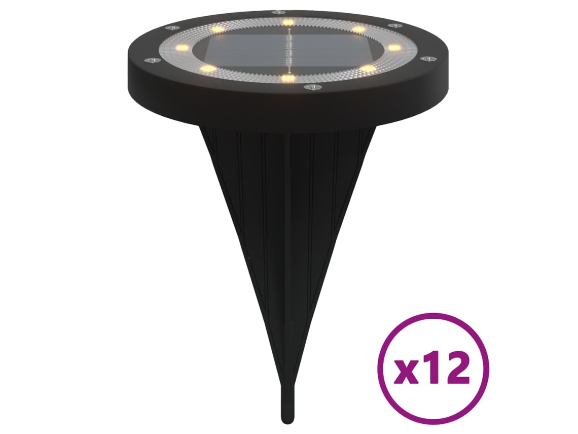 Solar Ground Light, Solar Ground Lights Vidaxl Preto Poliestireno (n/a)