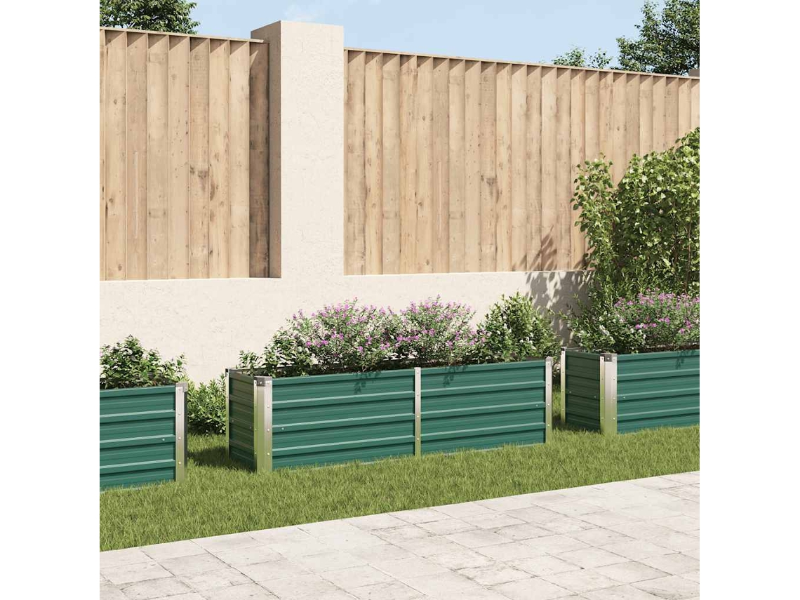 Vidaxl Canteiro Elevado De Jardim Aço Galvanizado 160x40x45 Cm Verde