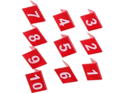 Identificação Fácil De Mesas Para Clientes, 10 Placas De Acrílico Dupla Face, Material Acrílico Vermelho Para