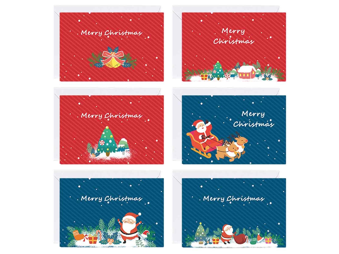 Conjunto de Cartões de Natal com Mensagem e Adesivos para Envelope NEVEANCE